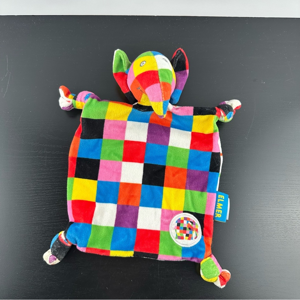 Elmer The Patchwork Elephant Lovey Plush Stuffed Animal Baby Toy Soother